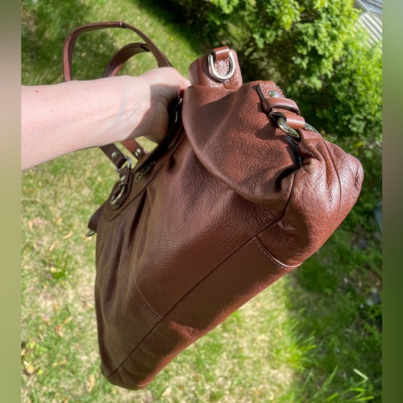 Coach’s Brown Pebbled Leather Satchel - Picture 10 of 12